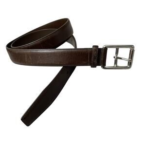 Coach brown braided silver buckle 1.25 inches classic leather belt. Size 34 Coach brown braided silver buckle 1.25 inches | Mercari main image 3
